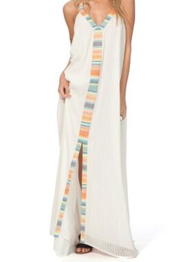 Rip Curl Halter Maxi Dress Multicolor Straps Boho  Size Large